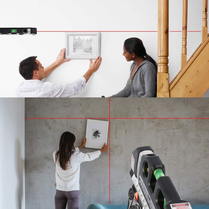 Niveau Laser Polyvalent Semlos, Niveaux à Bulle, Ruban à Mesurer, Règle Standard et Métrique (250 cm) Xpro
