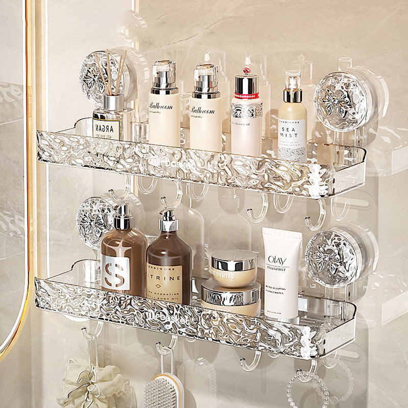 Lot de 2 Etagères Crystal de douches luxueux et transparent