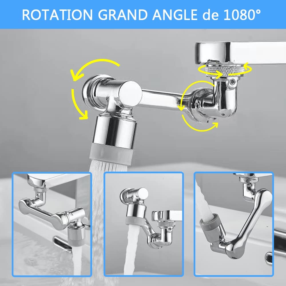 Lot de 2 Robinets Multifonctionnel Rotatif