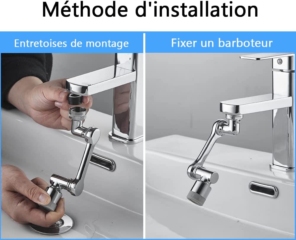Lot de 2 Robinets Multifonctionnel Rotatif