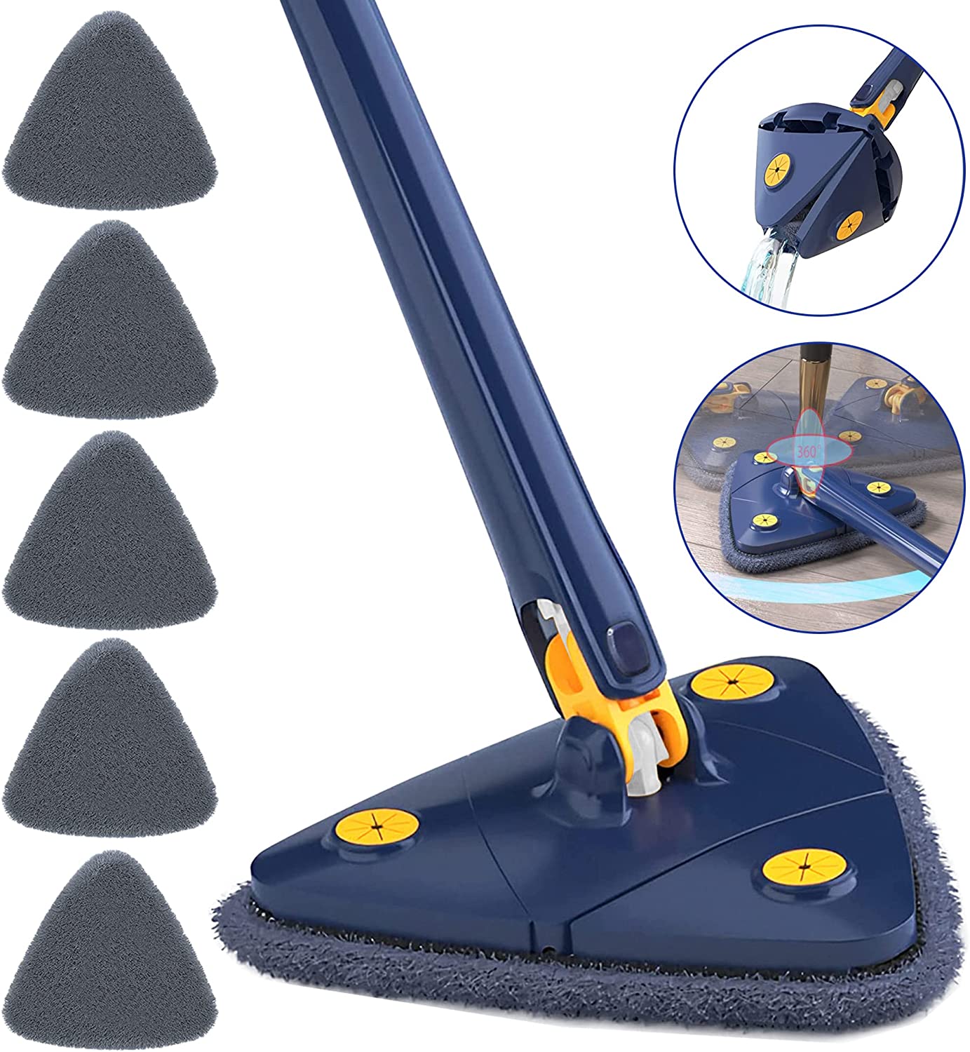 Vadrouille de nettoyage réglable rotative à 360 °