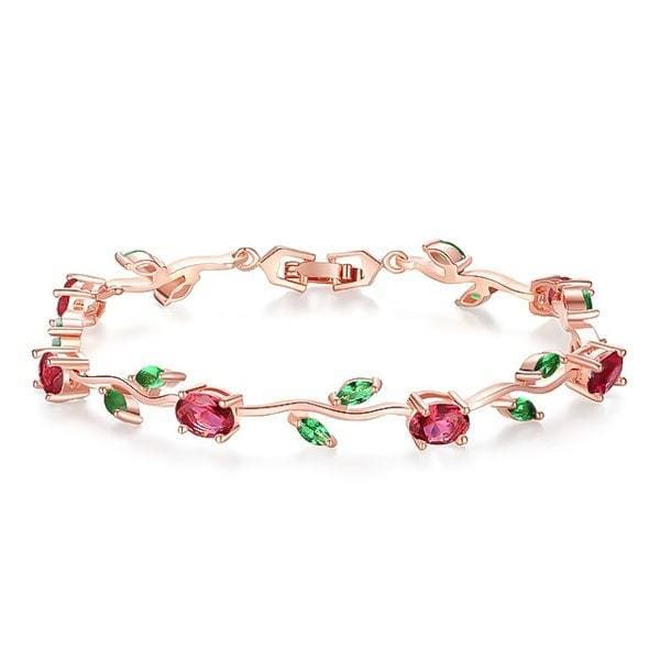 Pulsera de cristal de color rosa