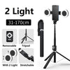Perche selfie à double ring light Bluetooth 6 en 1